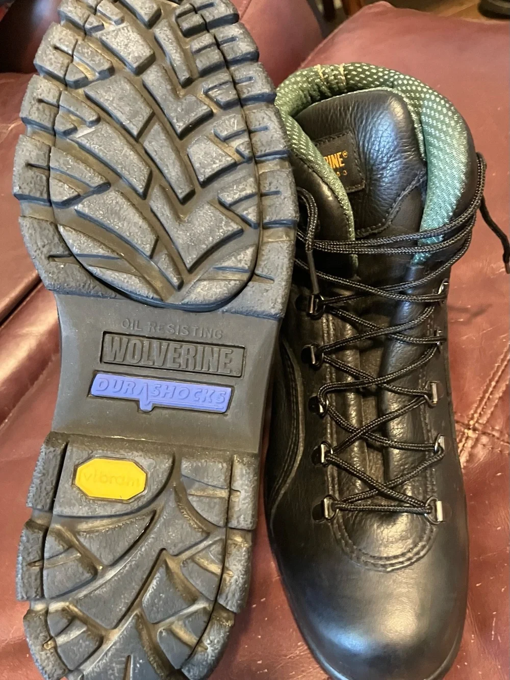 Wolverine Durashock Men’s 9.5 Work Boots Black Steel Toe